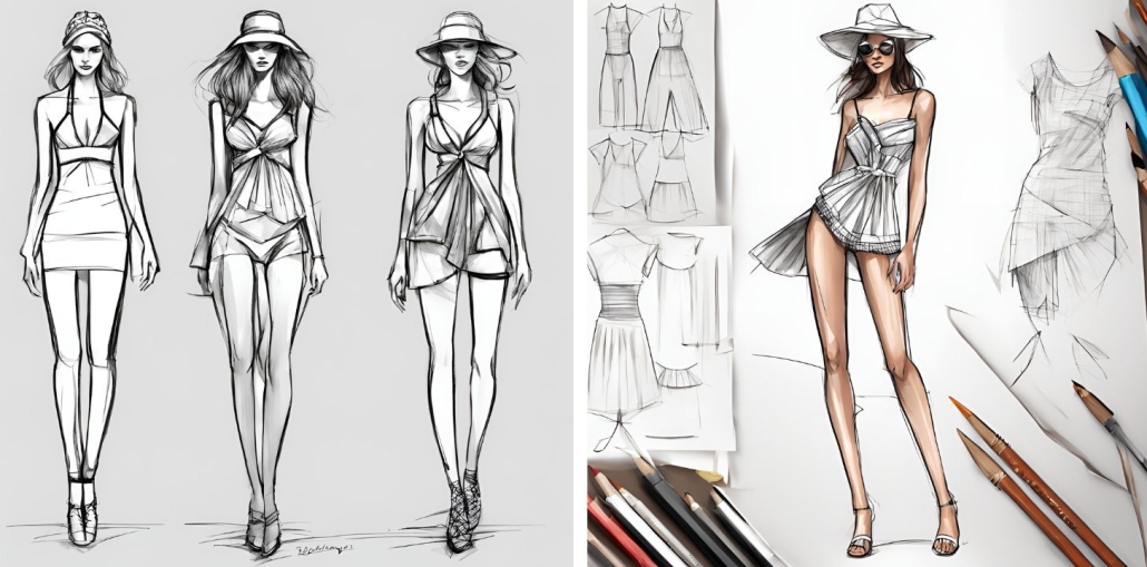 cartamodelli e sketch costumi da bagno